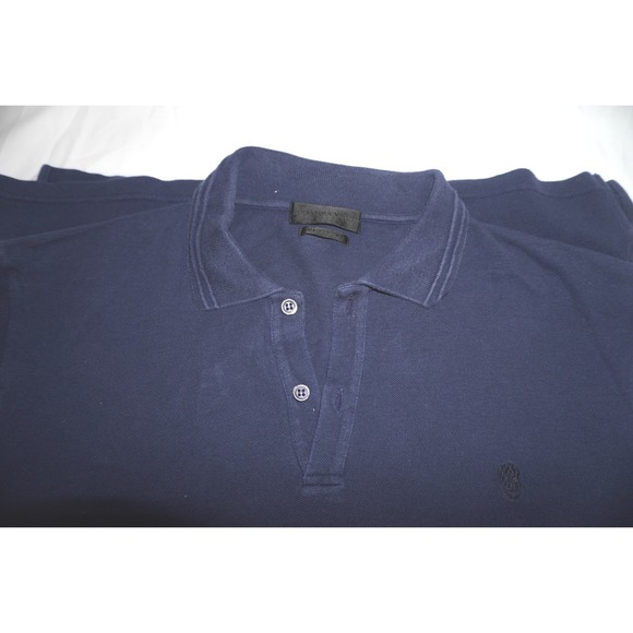 Alexander McQueen Other - Alexander McQueen Mens Navy Blue Skull Embroidered Pique Polo Shirt Italy M